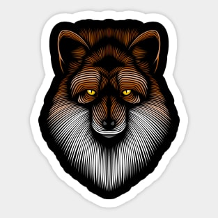 Fox face lines Sticker